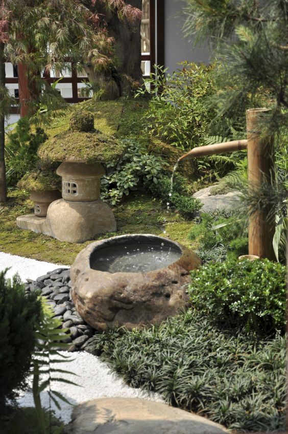 bamboo water feature Japanese style