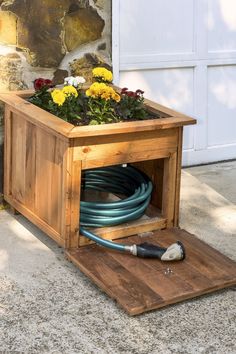 Hose holder planter idea