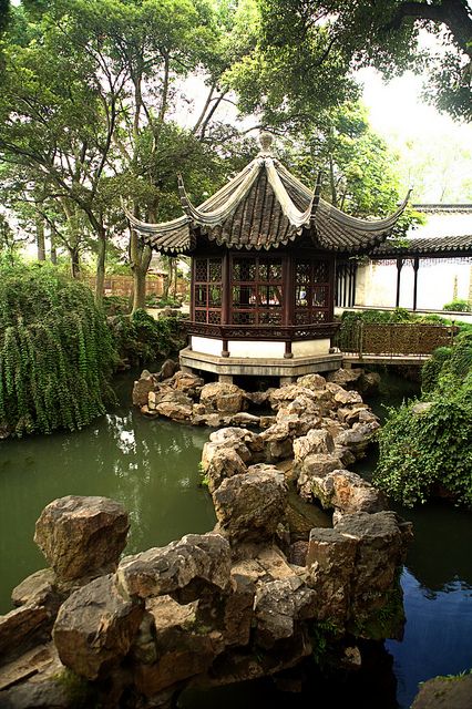 awesome rock bridge in Chinese garden