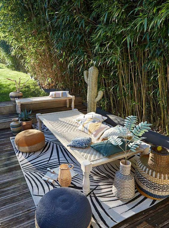 cozy bench to enjoy tropical scenery