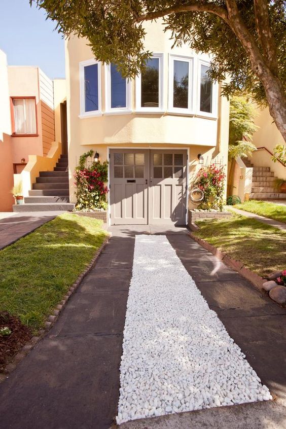beautiful pathway improve the curb appeal of our home
