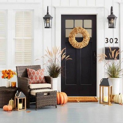 harvest fall themed style front porch