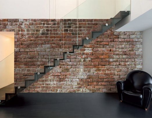 the strong character of the brick wall for interior