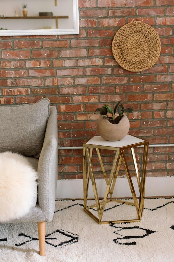 the brick wall create warm ambiance interior