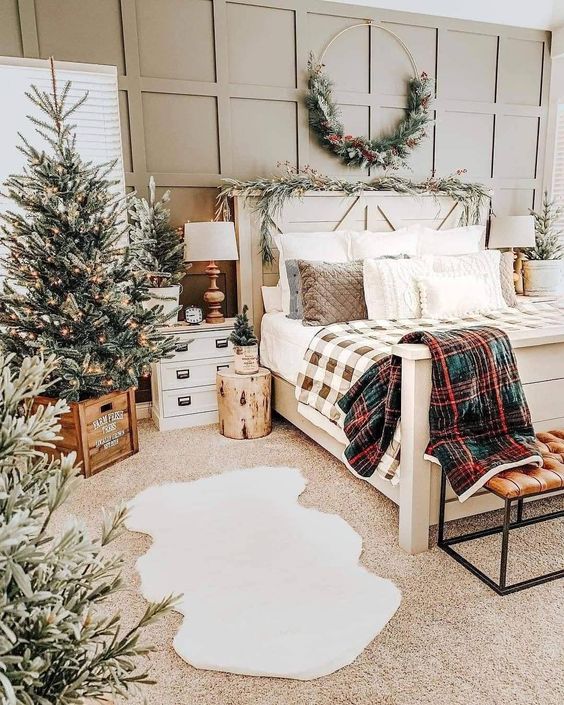beautiful christmas bedroom decor