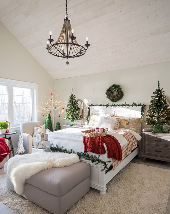 minimalist Christmas bedroom