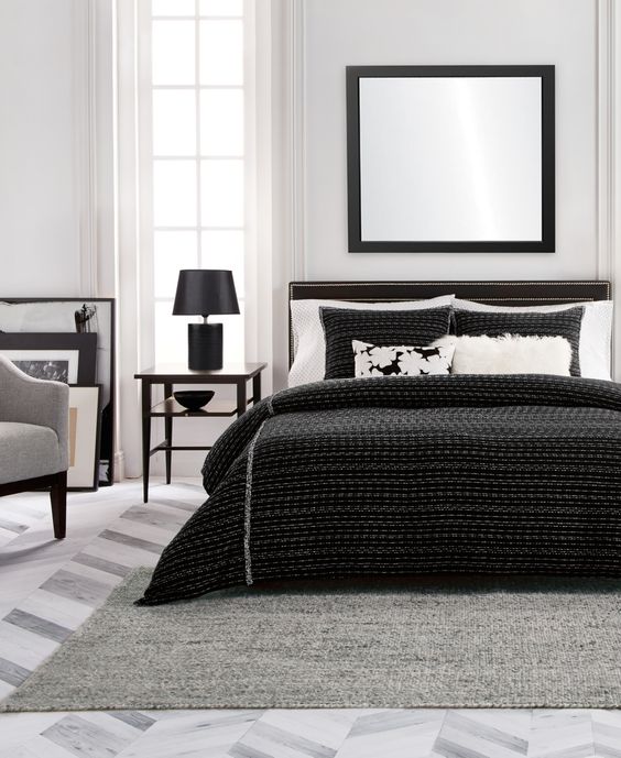 elegant monochrome bedroom