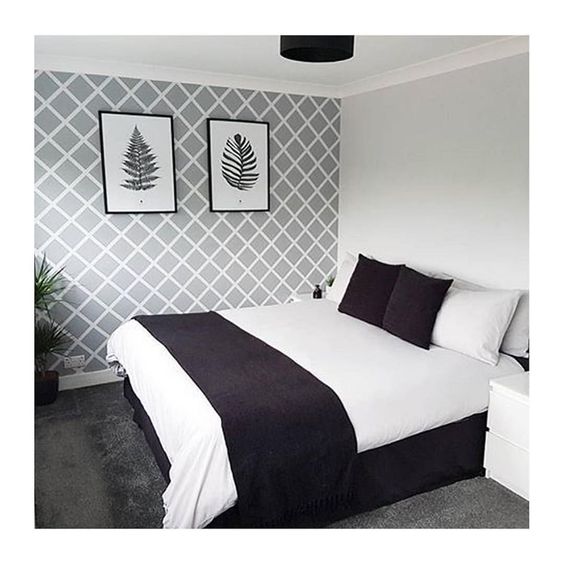 minimalist monochrome bedroom