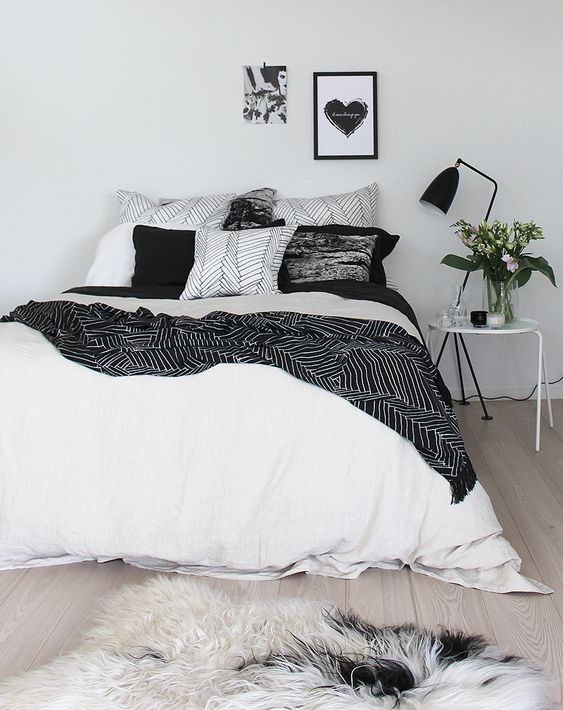 simple monochrome bedroom ideas