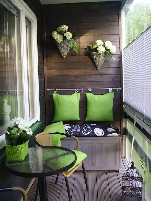 green apartment balcony decor