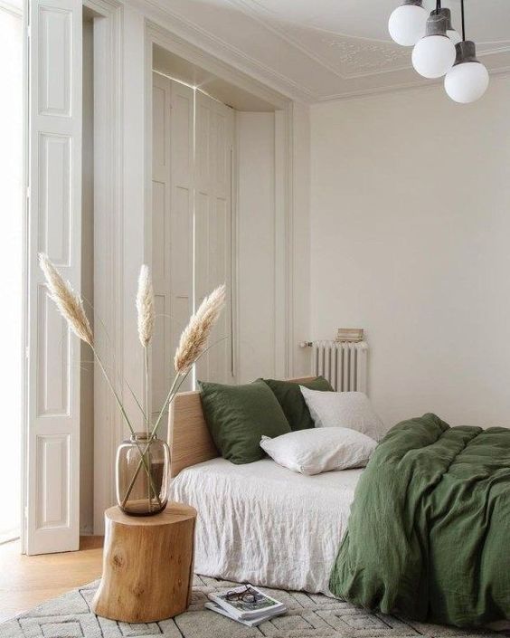 green elegant bedroom