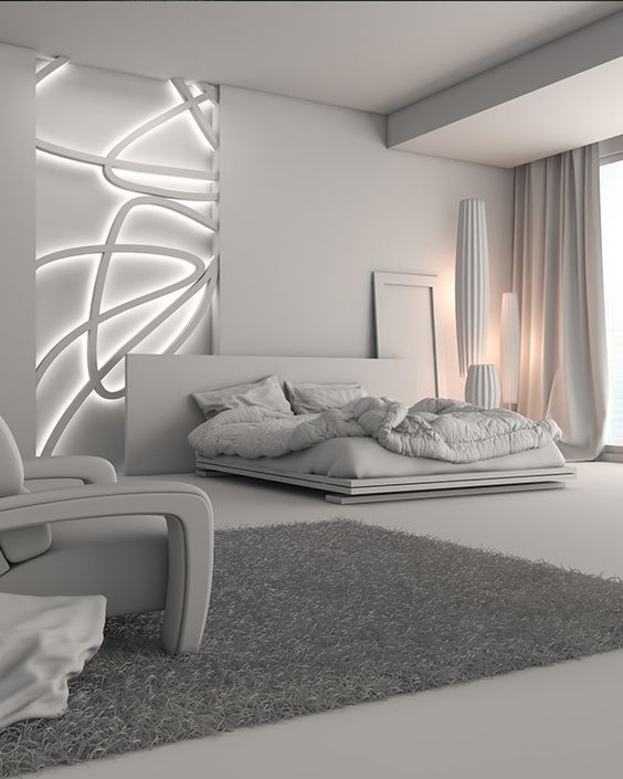 modern and minimalist elegant bedroom