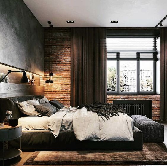 industrial elegant bedroom