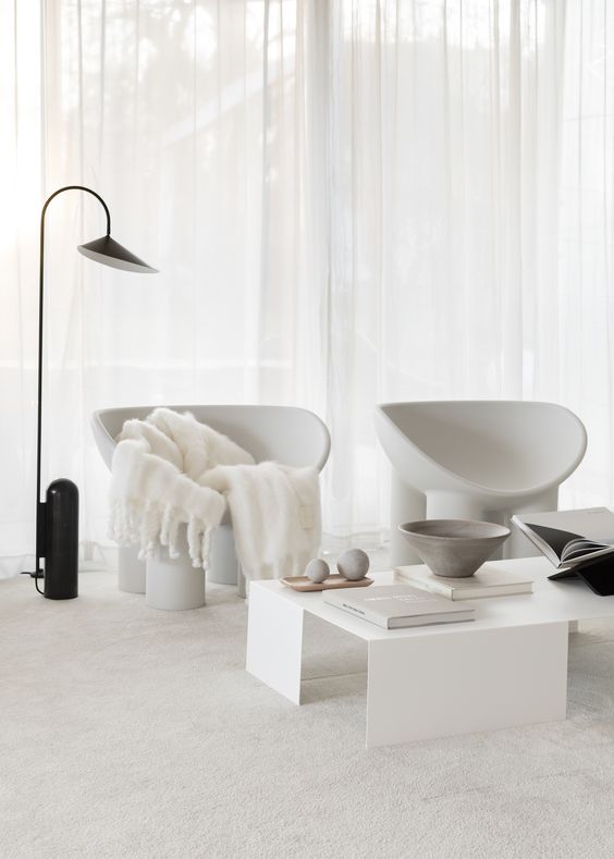 minimalist monochrome living room