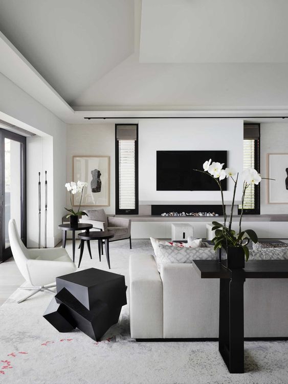 elegant monochrome living room