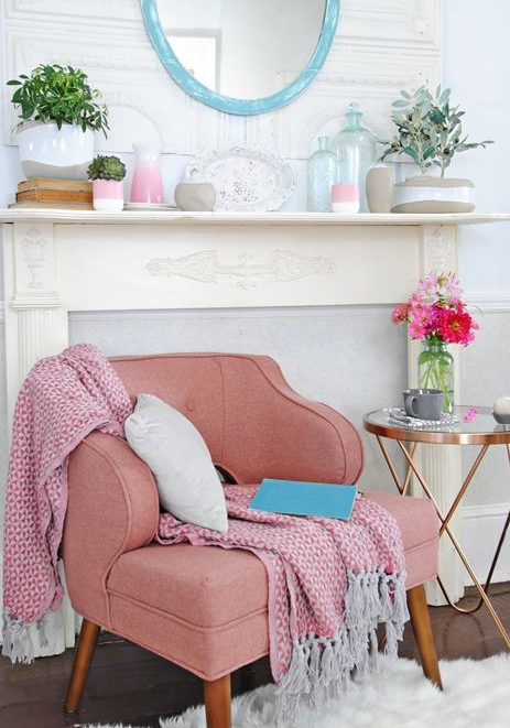 pink reading corner