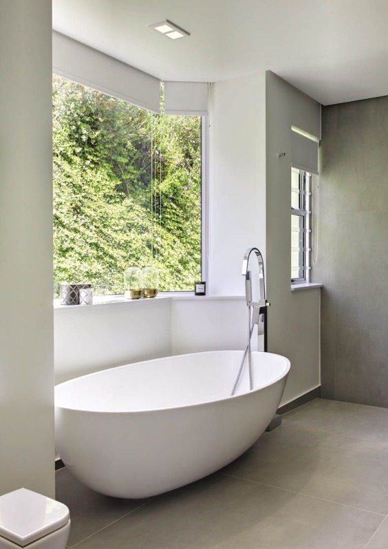 5. White Bathroom x A Forest View
