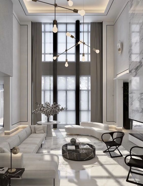 monochrome elegant living room