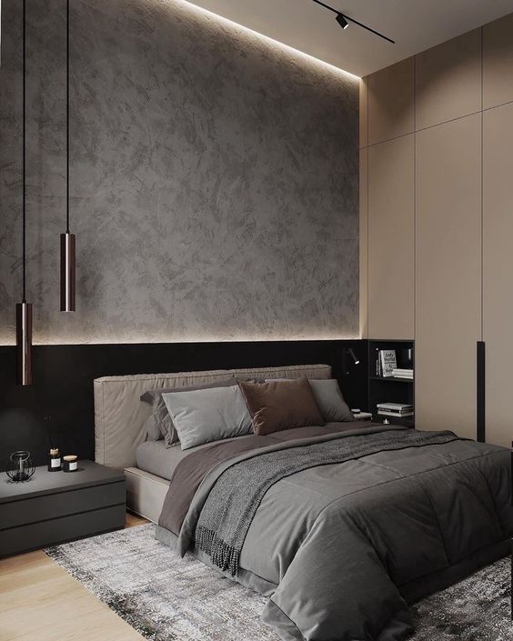 simple monochrome bedroom design