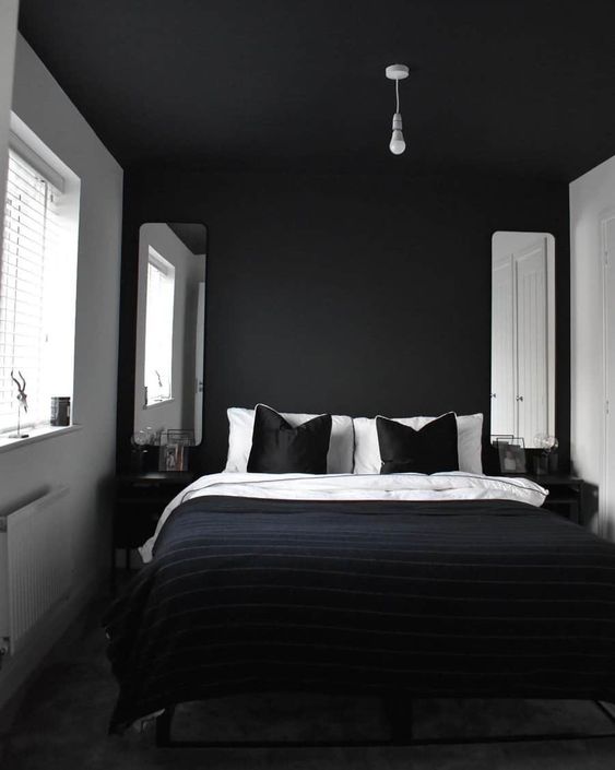 comfy simple monochrome bedroom