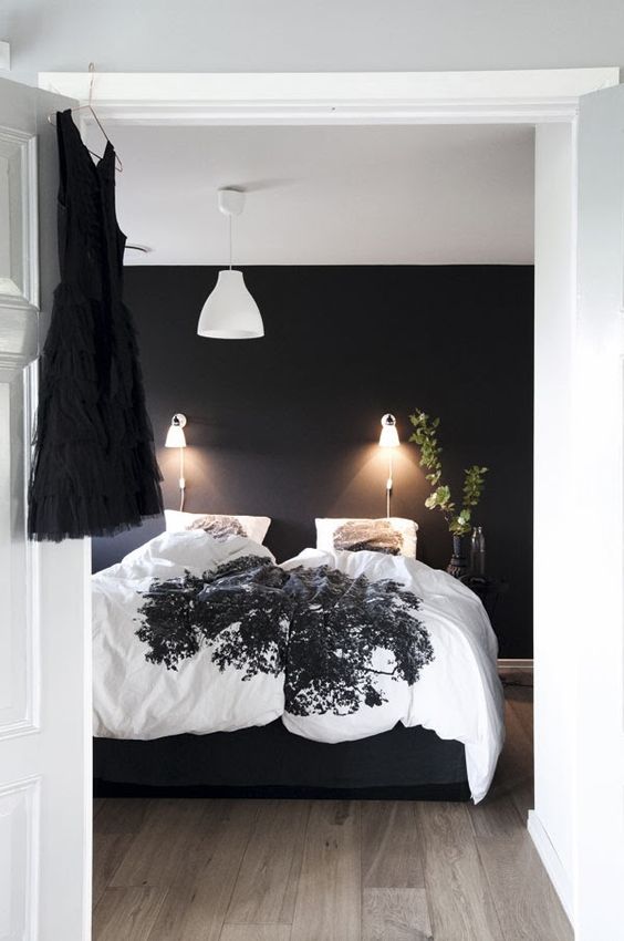 simple monochrome bedroom decor