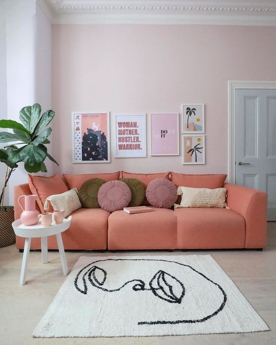 peach sofa