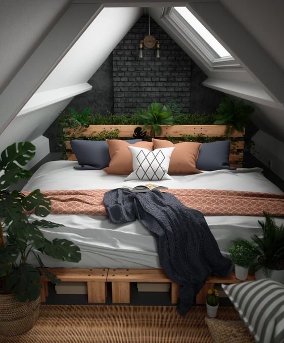 comfortable attic bedroom decor