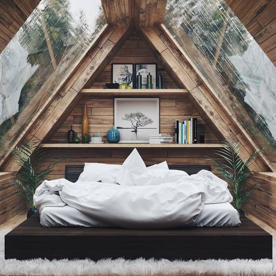 calming attic bedroom decor