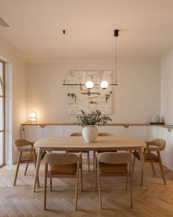 warmth minimalist dining room