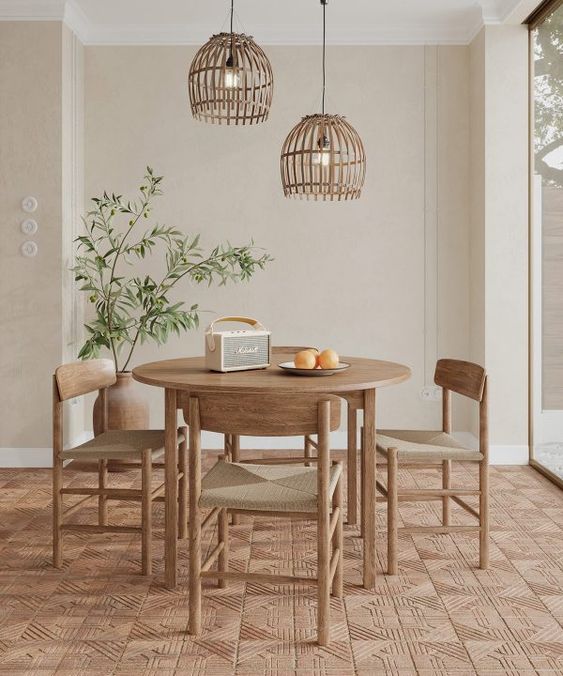 calm minimalist dining room